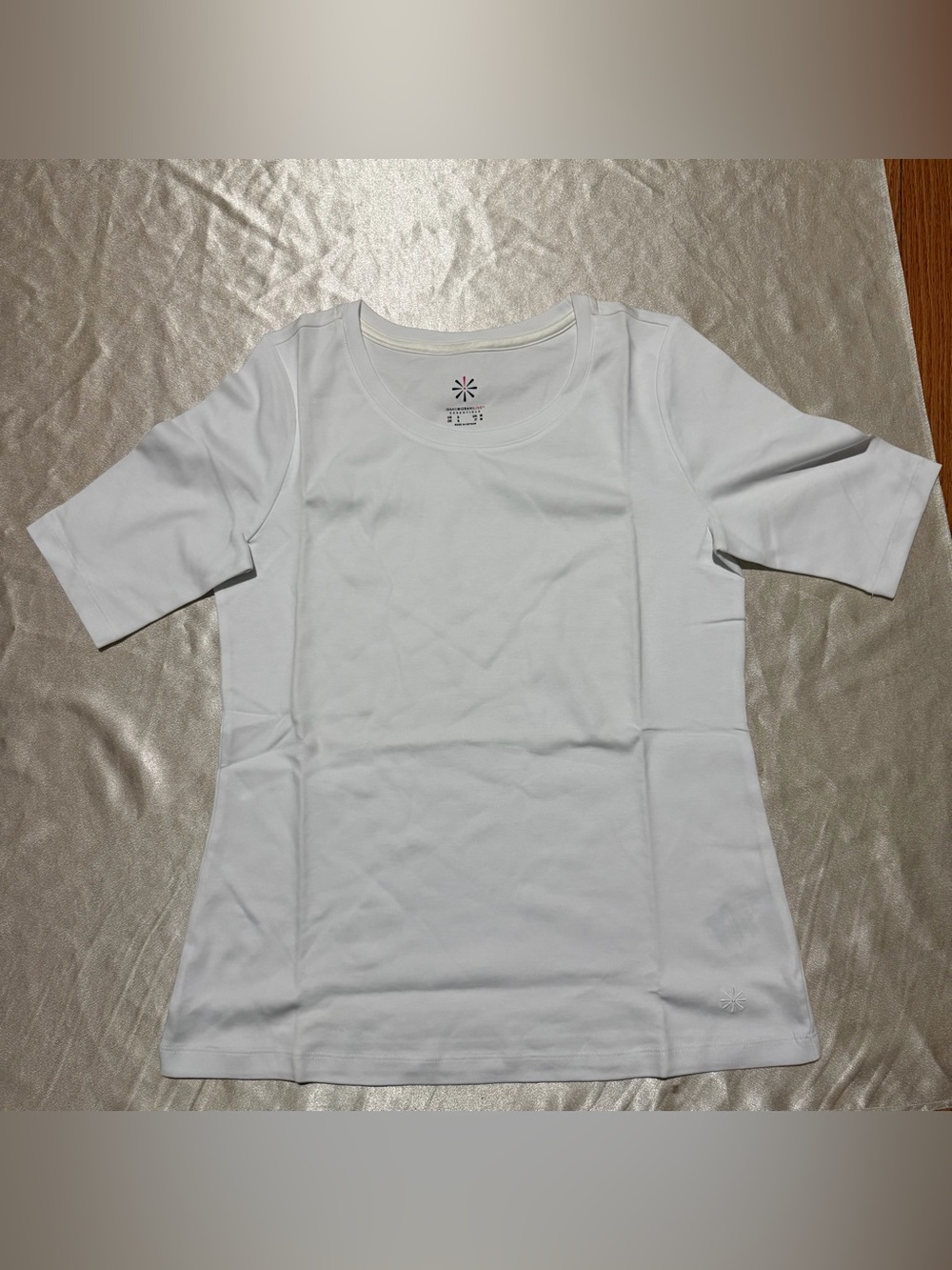 Isaac Mizrahi Live! Essentials Pima Cotton Elbow Sleeve Top Small A376658 NWOT